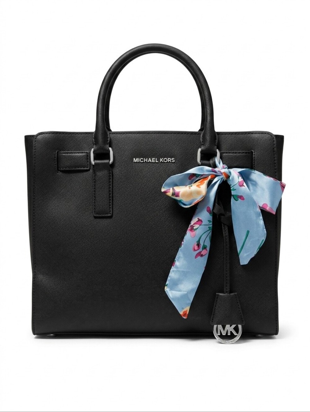 Michael Kors Dillon Satchel in black With Silver Hardware